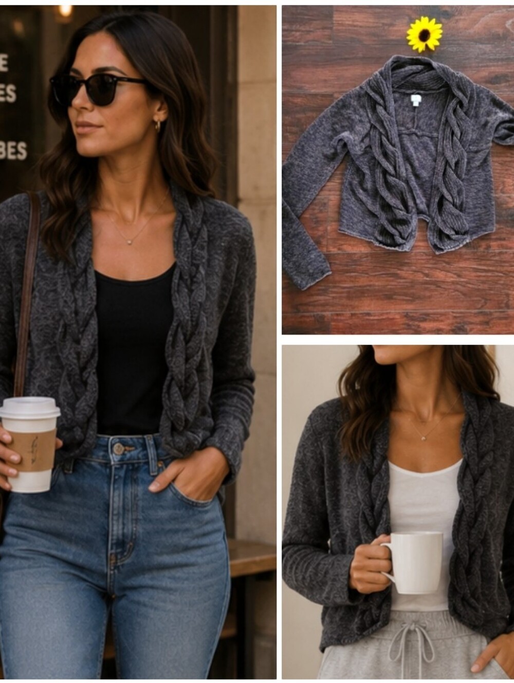 CONVERSE OPEN SHORT CARDIGAN